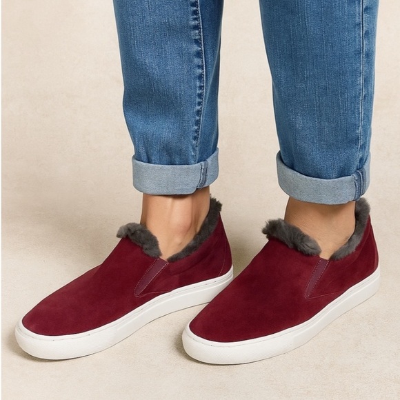 M. Gemi The Cerchio Shearling
Sneakers Burgundy Size 38 1/2 US 8 Made in Italy - Picture 1 of 10